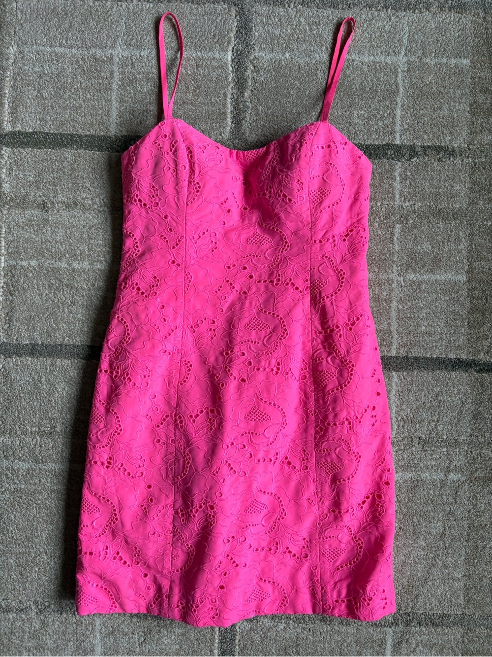 Lilly Pulitzer Shelli Eyelet Dress Pink Garden Party Size 2